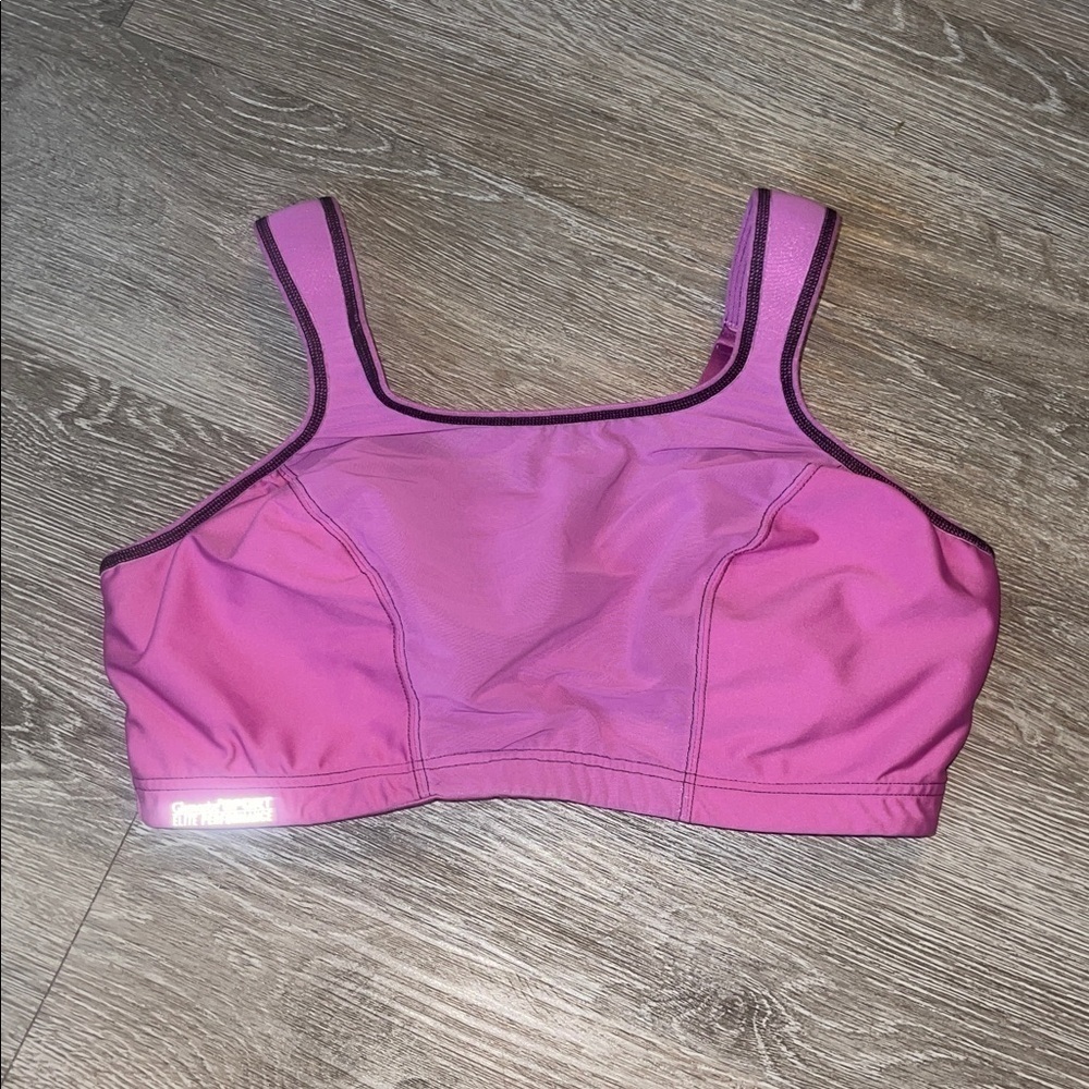 Glamorise Sport Elite Performance pink Purple Sports Bra 38f Adjustable Straps
